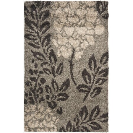 Safavieh 2 ft. 3 in. x 11 ft. Runner Smoke and Dark Brown Florida Shag Rug SG456-7928-211
